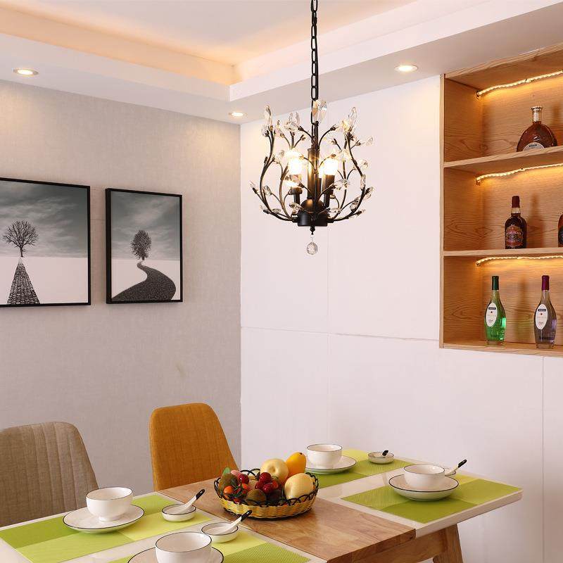 美式乡村创意个性厅铁艺复树枝花枝客餐厅古房水晶书D0550吊灯