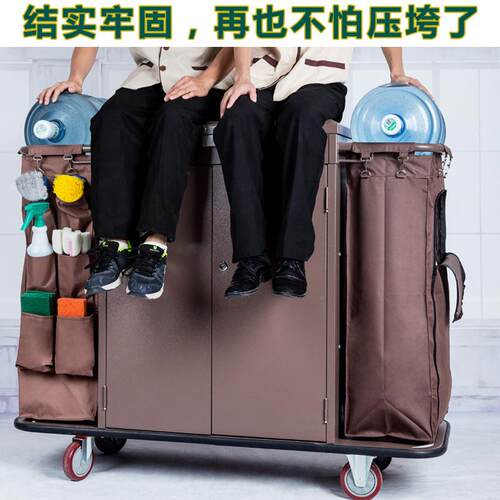 XNS酒店馆客房带门带清盖带锁手推布作草车保洁工车洁卫生服务宾