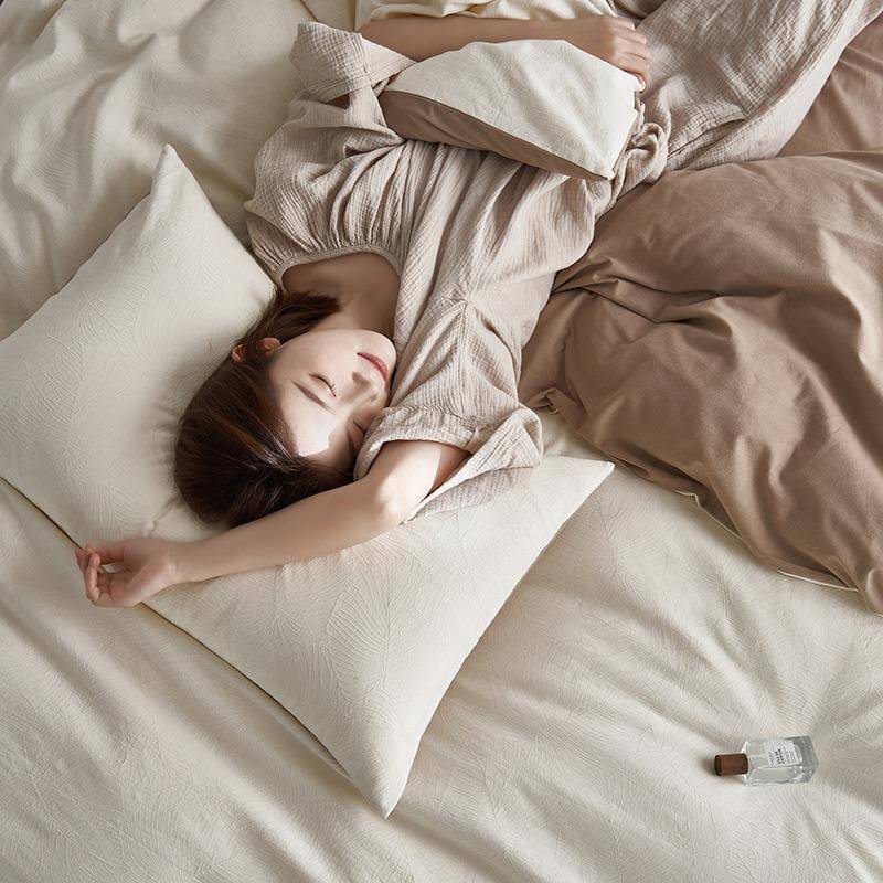 式诧风全棉色织提花磨毛HLZ四件套A类套100S纯寂棉床单被日秋冬床