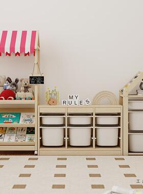 蘑菇林实木儿储童物柜蒙氏玩家具收纳HNO柜小卖铺用儿童房绘本森