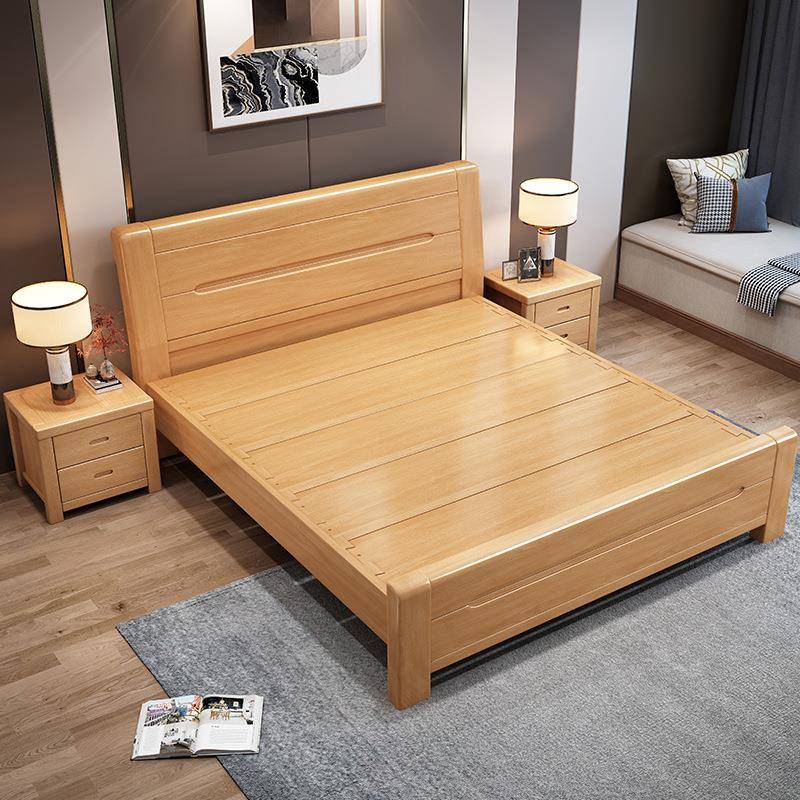 榫卯结构榉木实木床工厂直NKL销1.5米1.双8米2米人20000×220床大