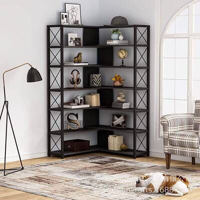 地家用角书架物架现代简约落置铁艺置物架拐收纳HT-X0132层架