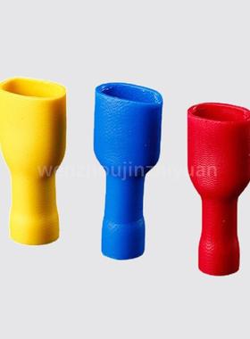 红色全绝缘母端FDF-250PVC1公母D端对插冷压子直插插AFN簧接线端