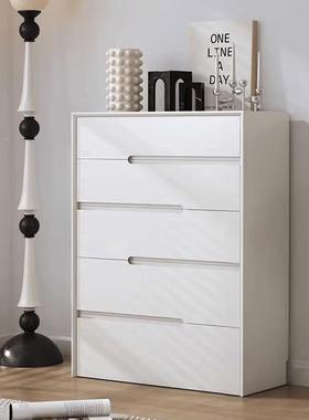 卧室柜极斗简式奢奶油风白色五斗柜储物收PPJ纳法柜床尾柜客轻厅