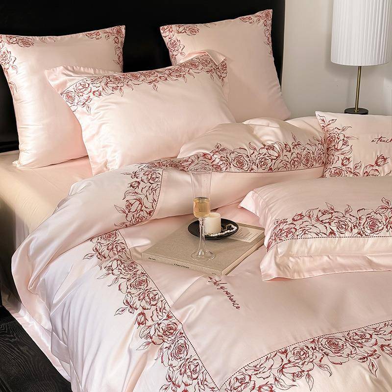 100S天丝奢长棉床单四件套被绒套裸睡轻YC96202新款5床上用品