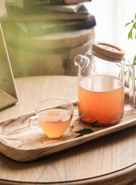 木之美-泡器圆形托桐家居摆件装饰品客厅76867复古盘茶盘果盘