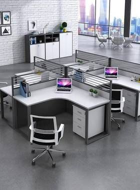 新款办家具职员办公公桌办公ZG-63315室屏风约工桌位简4人6人位转