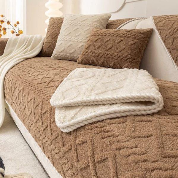 撸猫感简约沙发垫四季通用沙发套罩毛绒加厚坐垫子冬季防滑盖布巾,居家布艺,沙发垫,淘宝优惠券,粉丝福利购,淘宝优惠卷