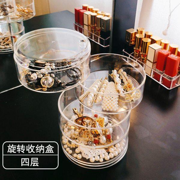 四层首饰盒多层戒指耳钉收纳盒子透明旋转饰品盒公主欧式饰品盒,收纳整理,首饰盒,淘宝优惠券,粉丝福利购,淘宝优惠卷
