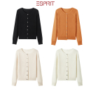 百搭显瘦毛衣外套 女圆领针织衫 ESPRIT 埃斯普利特100%羊毛绒开衫