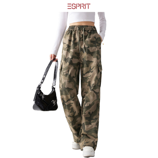 ESPRIT/埃斯普利特美式工装裤男女高腰阔腿抽绳宽松显瘦休闲长裤