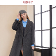 ESPRIT 埃斯普利特复古港风毛呢大衣女长款 双排扣翻领外套老钱风