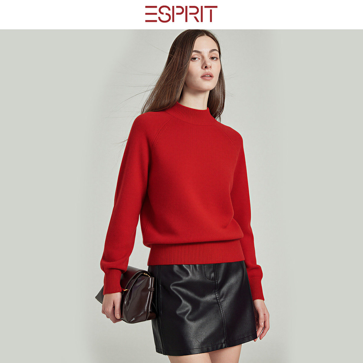 ESPRIT/埃斯普利特半高领羊绒衫