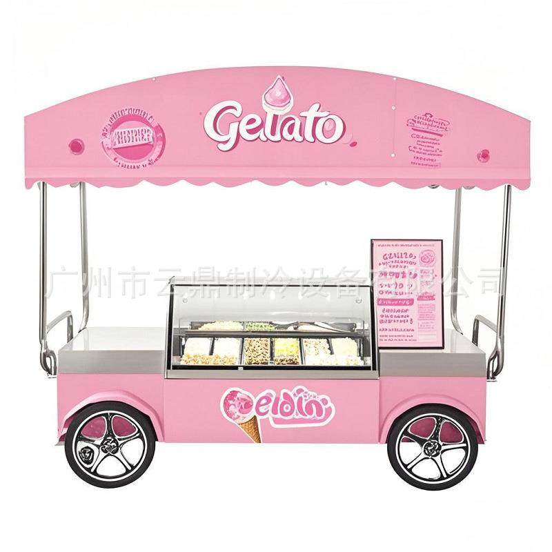 2025新款 9盘 户外冰淇淋手推车 110V gelato cart 冰淇淋摆摊车,厨房电器,其他商用厨电,淘宝优惠券,粉丝福利购,淘宝优惠卷