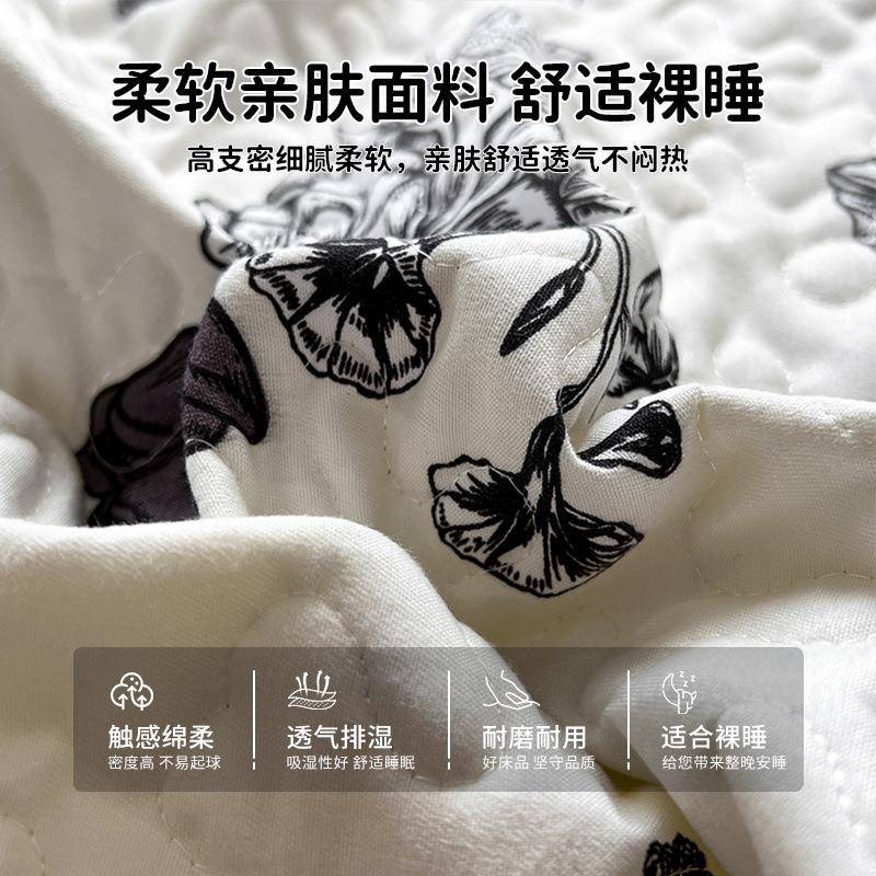 法式赫1本风床盖件季通单边用加厚绗缝公主风双层花床四罩三四件