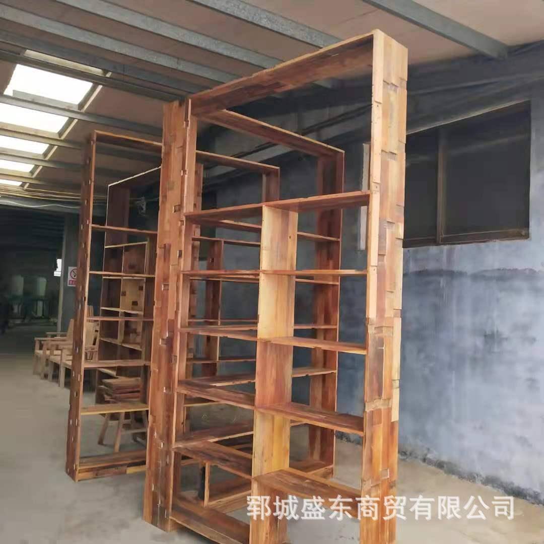 式老榆门木架会客厅装饰书博古架书柜028中展示柜带仿古多宝阁置