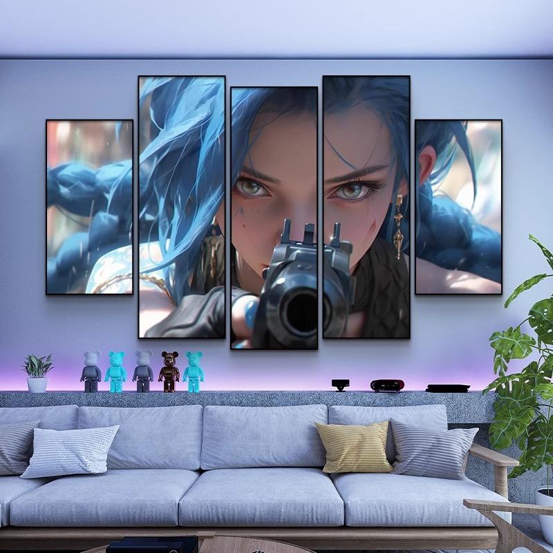 LOL画电竞房卧墙室面装饰英雄联盟金挂克斯壁双城画之92919战装饰