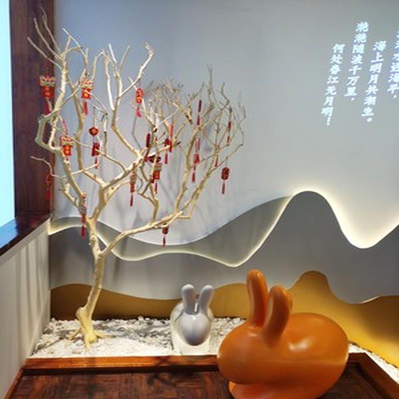 干树枝造景原木干装饰酒店枝设397计枯真树枝面装饰枝吊灯树枝墙