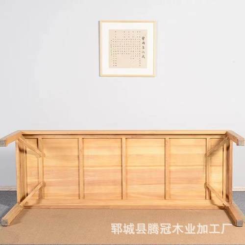 新中式榆木茶桌椅老简约条功夫泡茶桌马桌烧水茶道桌民宿长ZIE蹄