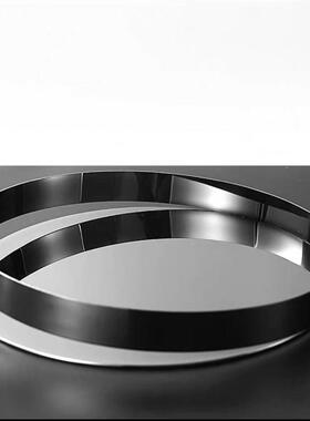 KDA现代意不室锈钢民托盘摆件卧宿桌面装饰圆形客厅餐桌果盘创摆