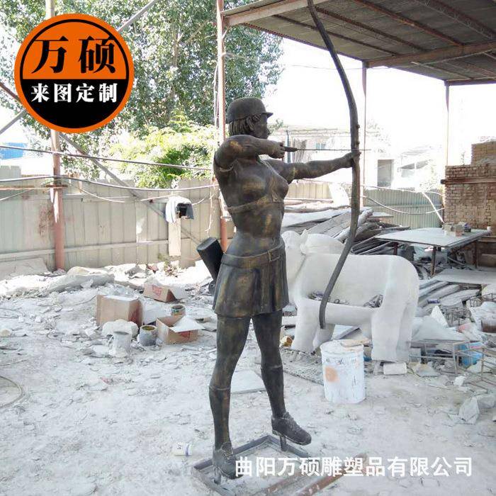 场玻璃剑钢雕塑人物仿铜NGZ雕塑击人物广动员运雕像射箭运动员雕