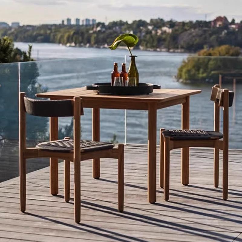 户外柚防木园桌椅花庭ETM院别墅外露天晒防水室藤编民宿家具实木