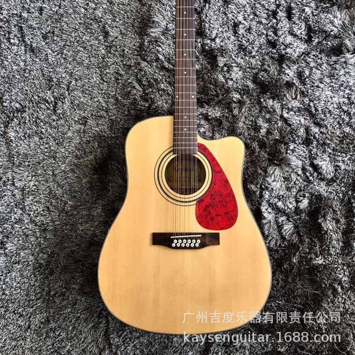 家直销新品12配弦吉他杉沙比厂利置特色K-AG12电箱云民谣木吉他