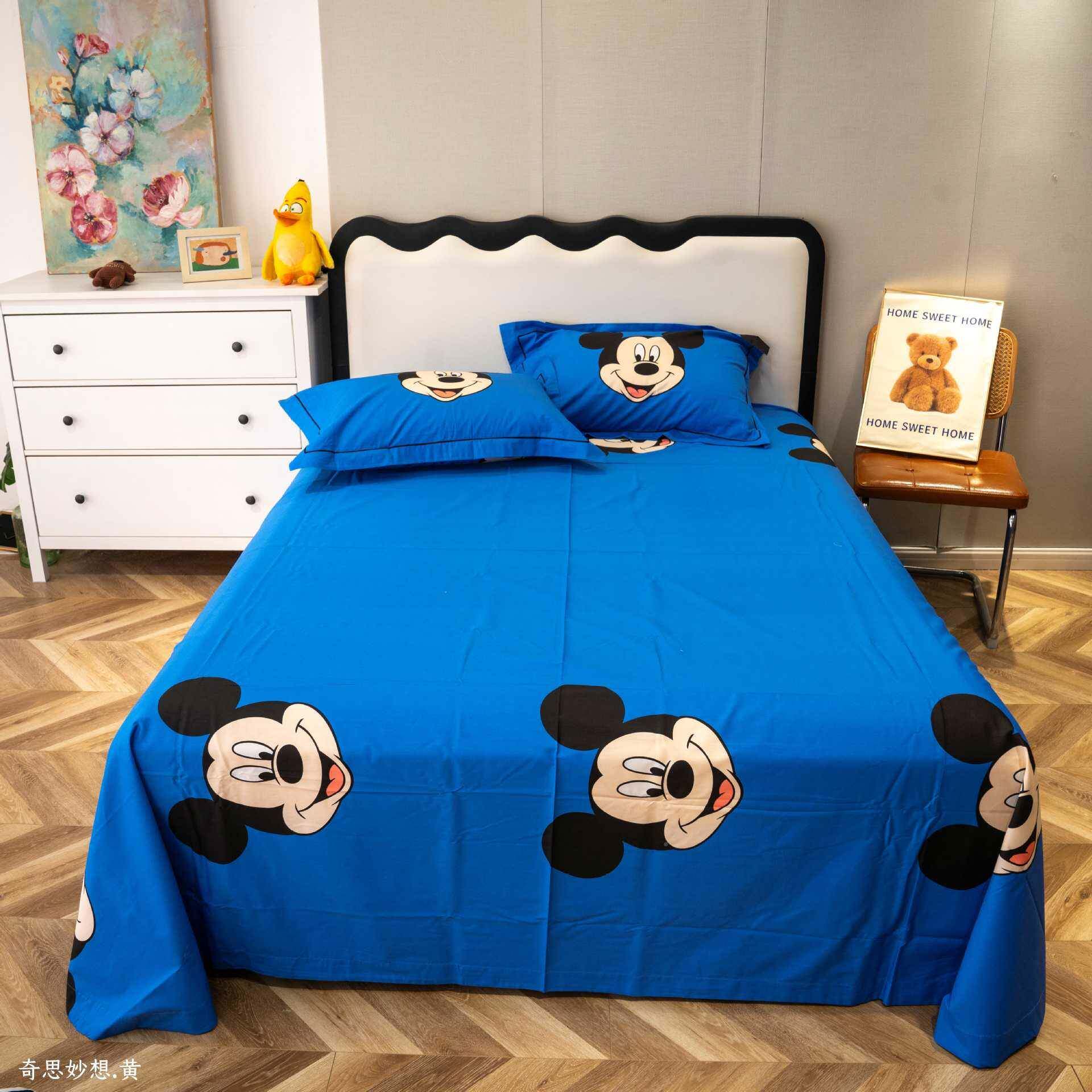卡通纯棉四件套亲肤软床8单被套.5米1.米MWV卧柔室家用1床上用品