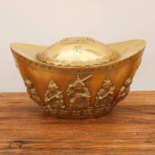 元352宝铜五财神元宝路摆件摆元宝家居件