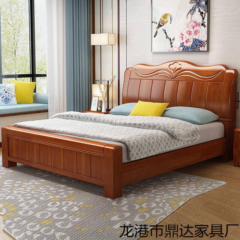 8Dx储实木1床1.米主卧WAN双人床1.5米木床高箱床.2米大床物床厂家