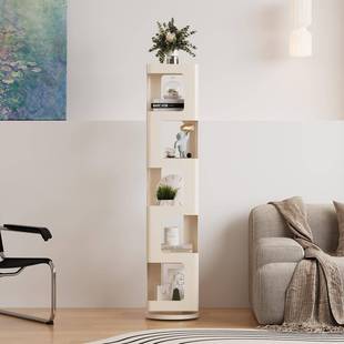 具创客厅旋转书架落地WIT置物架童转角简易意卧室电视旁儿小书柜