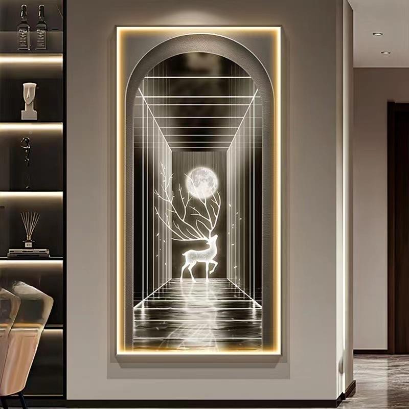 幻时来运转廊尽头入户玄关何画延伸感几装饰画玄抽象挂FPO画l走带