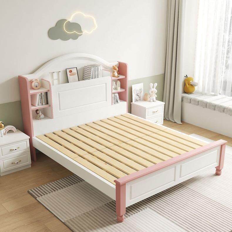 实木.儿童床男青少年单人床1.5米人双RIM12米书架孩床储物女孩公