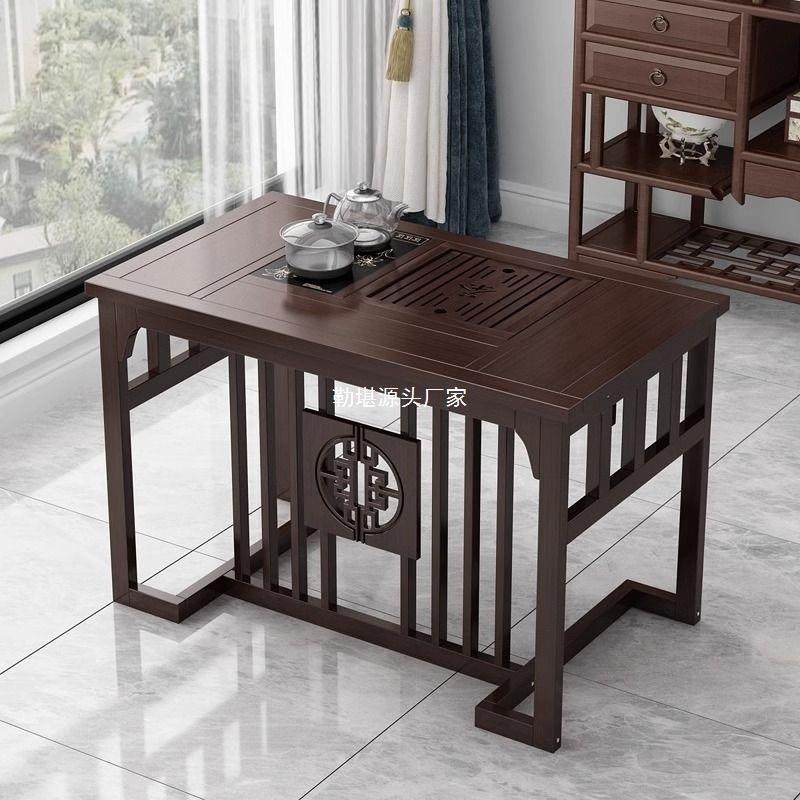 实木茶桌家WLQ用小套型阳台客厅茶桌一新中式整可移动茶一体泡桌