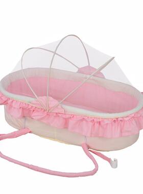 婴holycat儿提宝宝手TUL篮便携篮式睡提篮带蚊帐可折叠