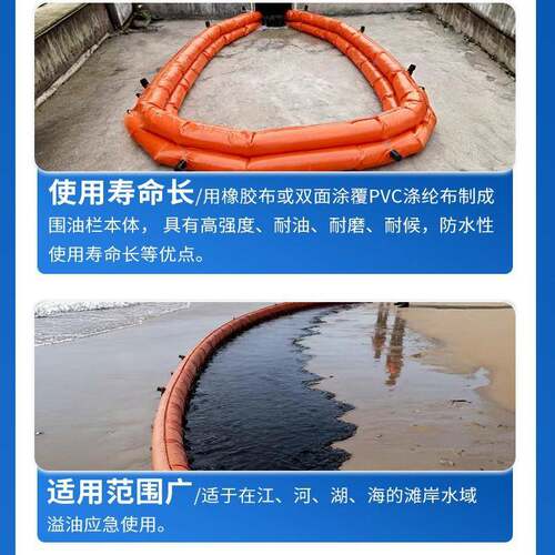 滩围油栏PC围V油714栏WQV水路两用应急栅型围油格耐油防泄漏软围