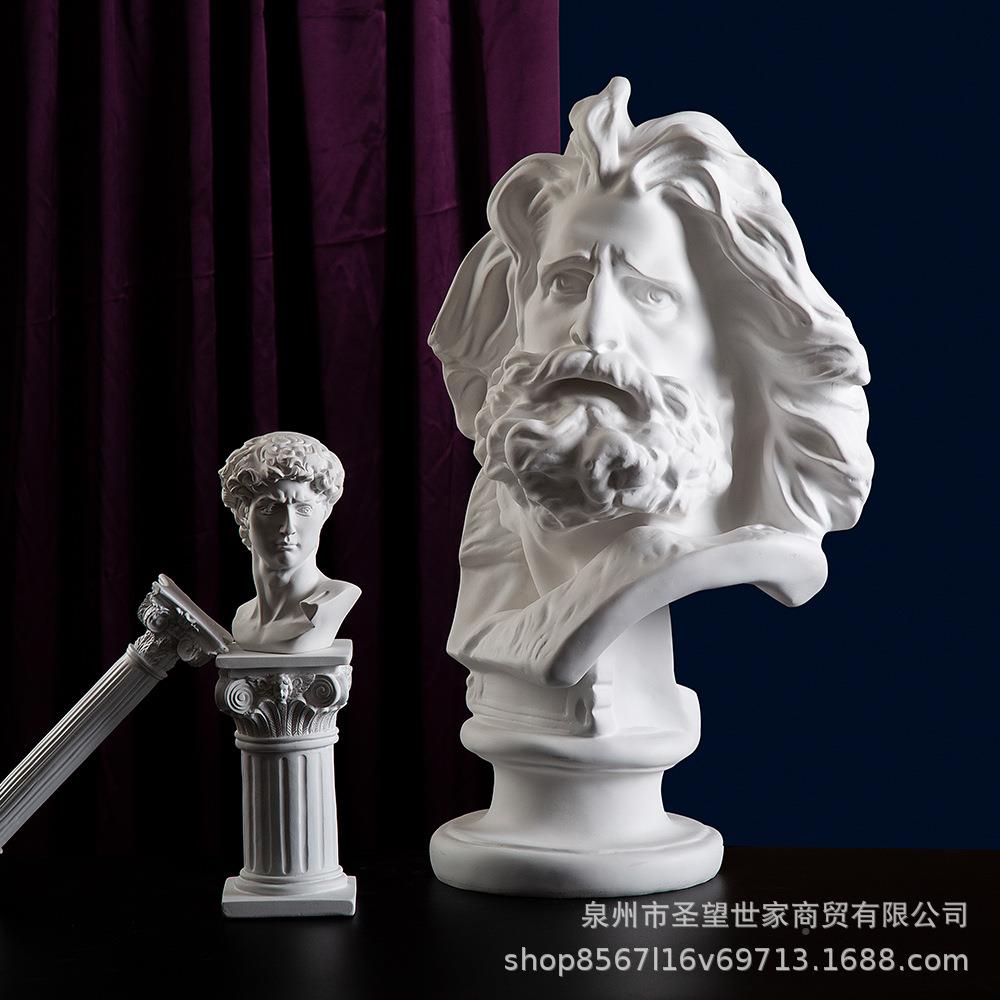 6厘米赛马石像欧式人物素描EHC教具雕塑客厅展0览厅美化装膏饰