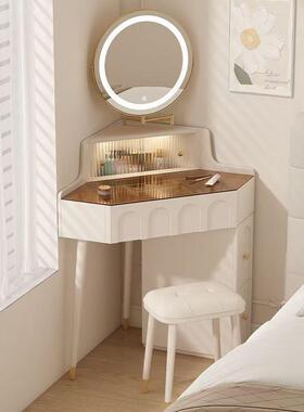 实木小户型拐梳dga7332妆台卧室用墙角化妆桌家带化妆镜角转角头