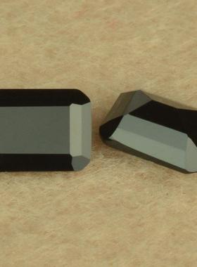 过测钻笔黑色长方裸形倒角莫桑石石莫戒面角BLP车花长方倒形桑裸