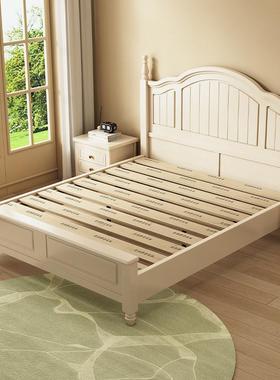 奶RSW油全风实木白色儿床.1.5米男女孩1.2公主床美式135m现代简童