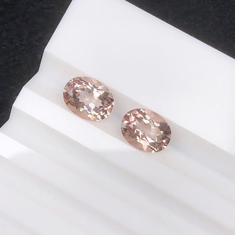 工厂天然桃粉摩根石裸石磨椭圆戒色面精工打支NEY形持成品镶嵌