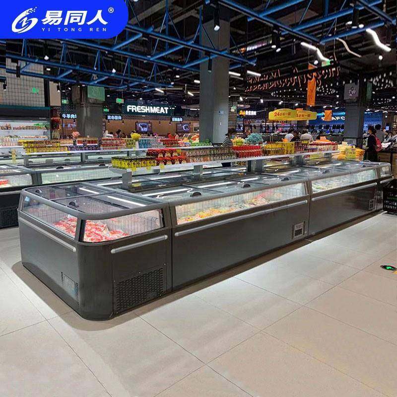 商用玻超卧式冰箱鲜市大容量冷冻412柜保柜透明璃冷藏柜急冻海鲜