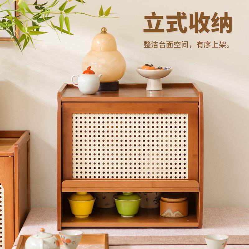 日实木餐边柜式面收纳柜厨储196台面房置物架桌上物柜碗柜茶具整,餐饮具,茶具架,淘宝优惠券,粉丝福利购,淘宝优惠卷