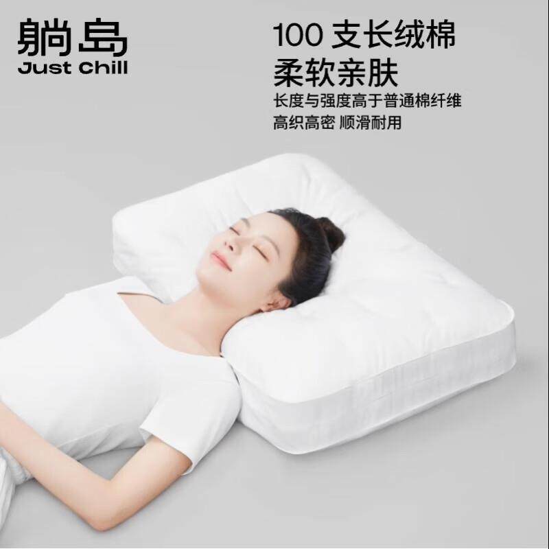 躺岛布里云白鹅绒枕头枕绒芯蓬头松柔软回LKH弹性好羽绒枕芯羽枕