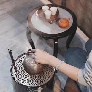 立木木堂北美雪松火钵碳炉几组合套装围炉炉煮261茶茶茶空间复古