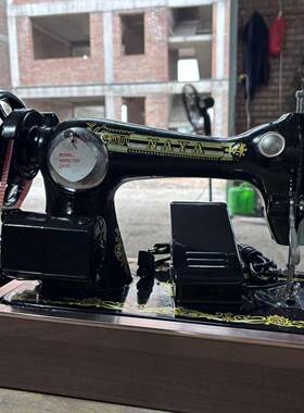 式用缝纫机电机老设木底木箱87240家缝纫备