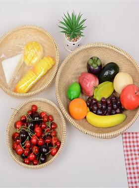 越厂家编六IXJ件套精编筐圆收形簸箕竹南干果水果纳筐食物竹制