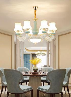 欧式客厅灯202新款吊35957卧室灯灯餐厅陶瓷吊灯吊具现代简约灯饰