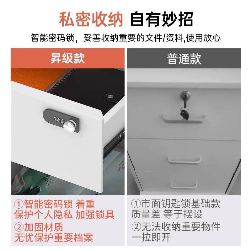办公室文件柜111密码锁矮柜移可边动储物柜柜桌下收纳办公置物柜