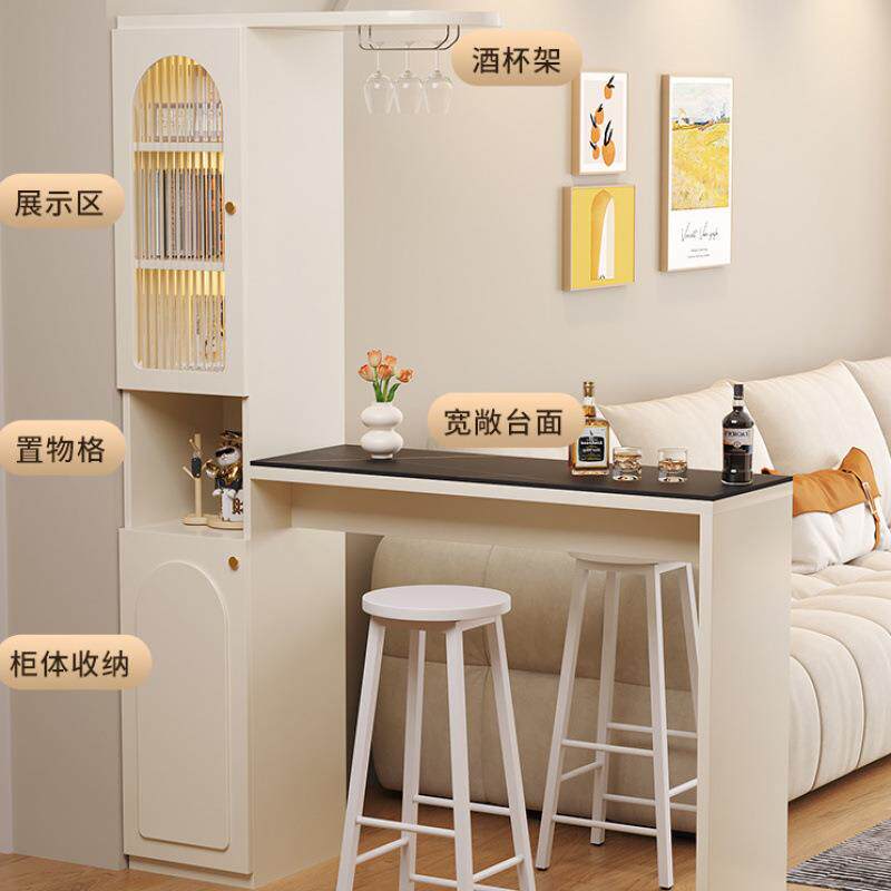 台款奶油风吧桌家用客隔断柜餐厅酒柜加厚一体新柜子靠墙玄509关